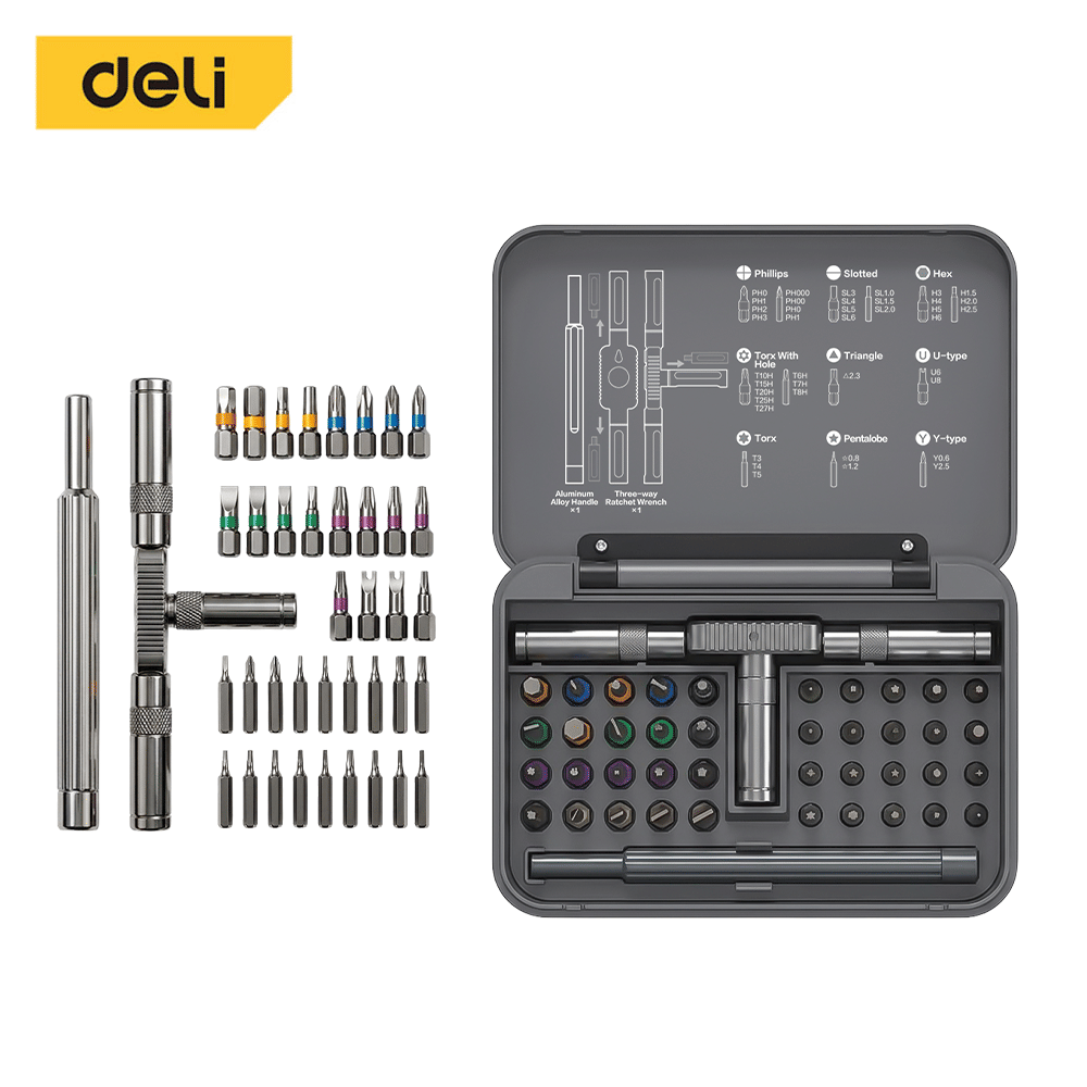 ไขควงแม่เหล็ก DELI EDL240042-GR-01 42IN1 สีเทา_0